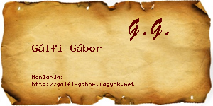 Gálfi Gábor névjegykártya